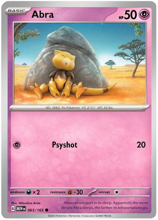 Abra 063/165 Common Pokemon Card (Pokemon SV 151)