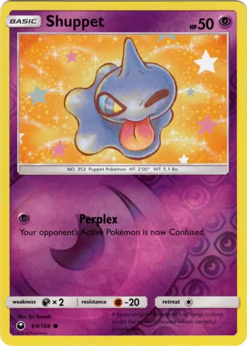 Shuppet 64/168 Common Reverse Holo Pokemon Card (Celestial Storm)