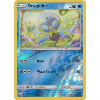 Dewpider 64/236 Common Reverse Holo Pokemon Card (Cosmic Eclipse) Titan Cards Ltd Dewpider 64/236 Common Reverse Holo Pokemon Card (Cosmic Eclipse) Titan Cards Ltd