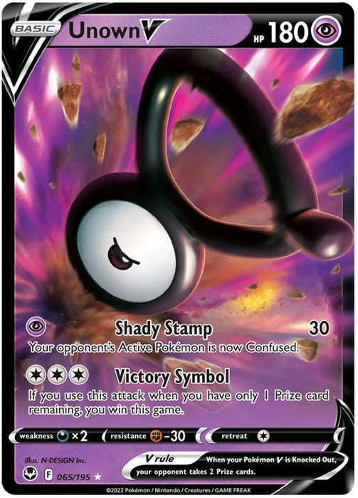 Unown V 065/195 Ultra-Rare Rare Pokemon Card (SWSH Silver Tempest)