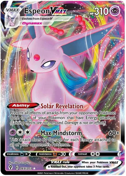 Espeon VMAX 065/203 Ultra Rare  Pokemon Card (SWSH Evolving Skies)