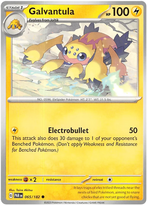 Galvantula 065/182 Common Reverse Holo Pokemon Card (SV04 Paradox Rift)