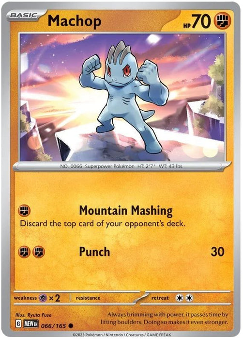 Machop 066/165 Common Pokemon Card (Pokemon SV 151)