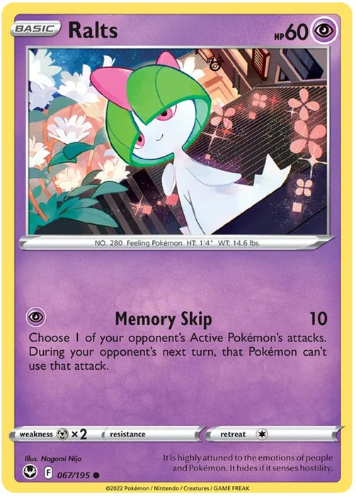 Ralts 067/195 Common Pokemon Card (SWSH Silver Tempest)