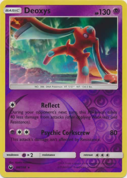 Deoxys 68/168 Rare Reverse Holo Pokemon Card (Celestial Storm)