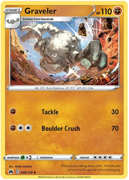 Graveler 068/159 Uncommon Pokemon Card (SWSH Crown Zenith)