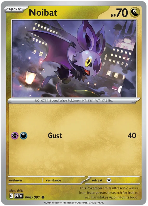 Noibat 068/091 Common Pokemon Card (SV 4.5 Paldean Fates)