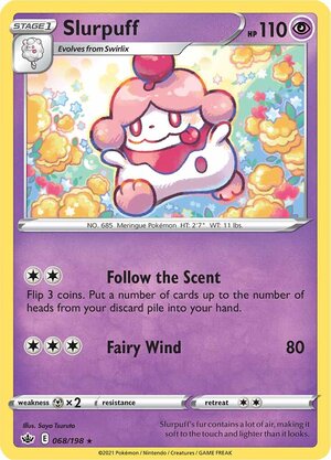 Slurpuff 068/198 Rare Pokemon Card (SWSH Chilling Reign)