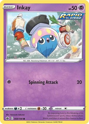 Inkay 069/198 Common Pokemon Card (SWSH Chilling Reign)