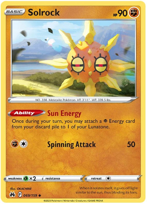 Solrock 069/159 Uncommon Pokemon Card (SWSH Crown Zenith)