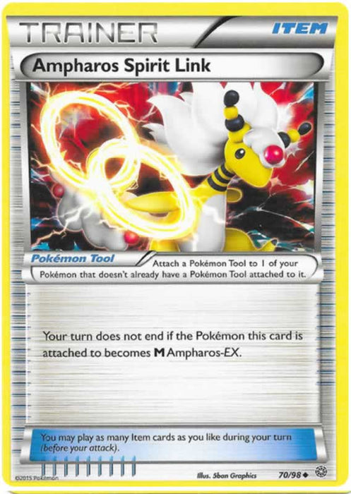 Ampharos Spirit Link 70/98 Uncommon Pokemon Card (XY Ancient Origins)