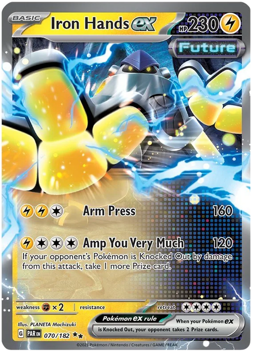 Iron Hands ex 070/182 Double Rare Pokemon Card (SV04 Paradox Rift)