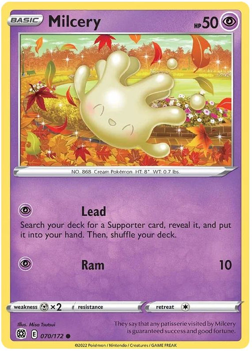 Milcery 070/172 Common Pokemon Card (SWSH Brilliant Stars)