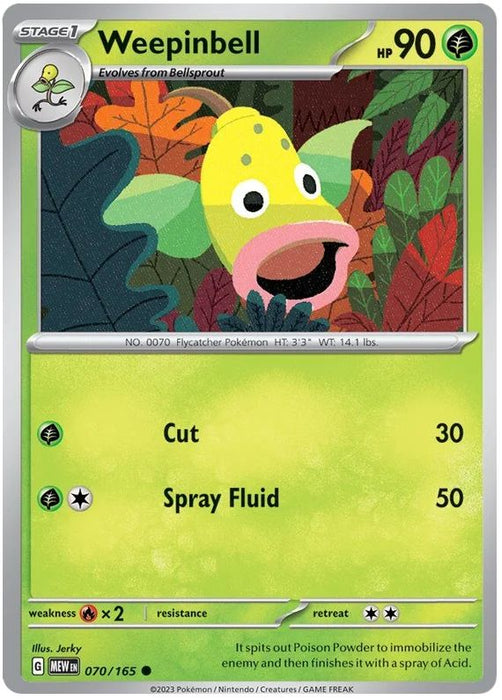 Weepinbell 070/165 Common Pokemon Card (Pokemon SV 151)