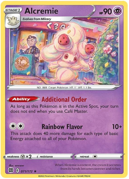 Alcremie 071/172 Rare Pokemon Card (SWSH Brilliant Stars)