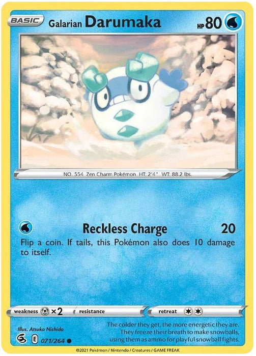 Galarian Darumaka 071/264 Common Pokemon Card (SWSH Fusion Strike)