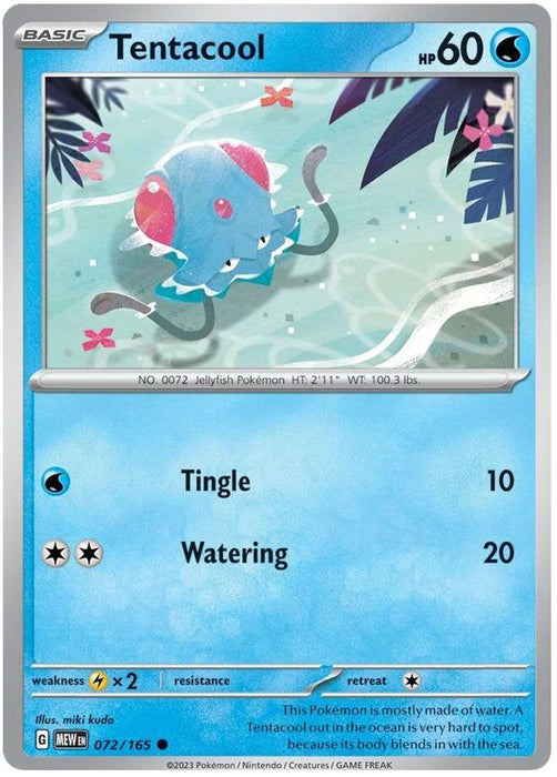 Tentacool 072/165 Common Pokemon Card (Pokemon SV 151)