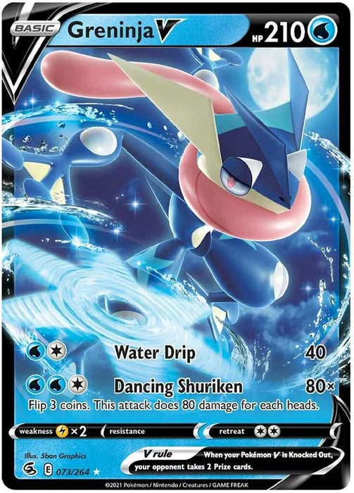 Greninja V 073/264 Ultra-Rare Rare Pokemon Card (SWSH Fusion Strike)