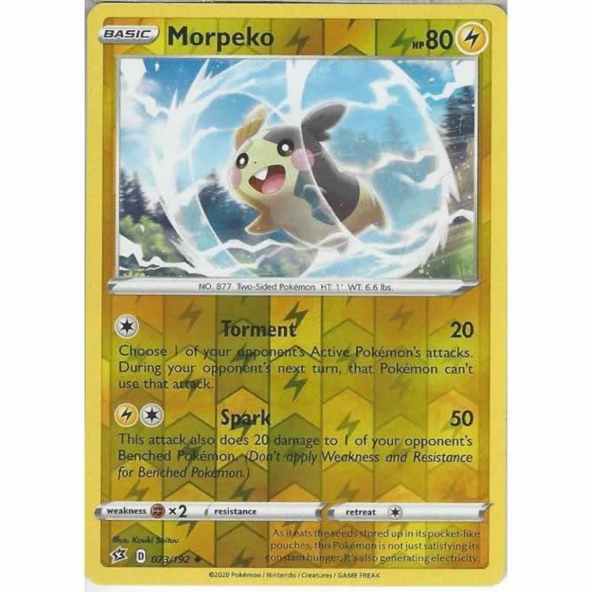 Morpeko 073/192 Uncommon Reverse Holo Pokemon Card (SWSH Rebel Clash)