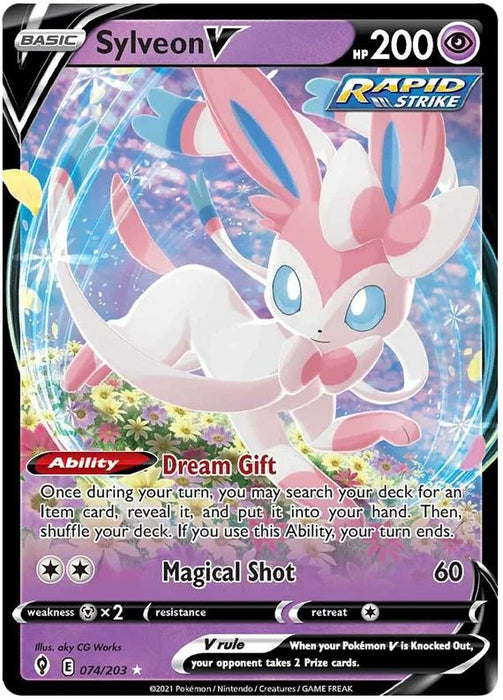 Sylveon V 074/203 Ultra Rare Pokemon Card (SWSH Evolving Skies)