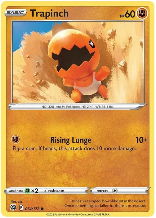 Trapinch 074/172 Common Pokemon Card (SWSH Brilliant Stars)