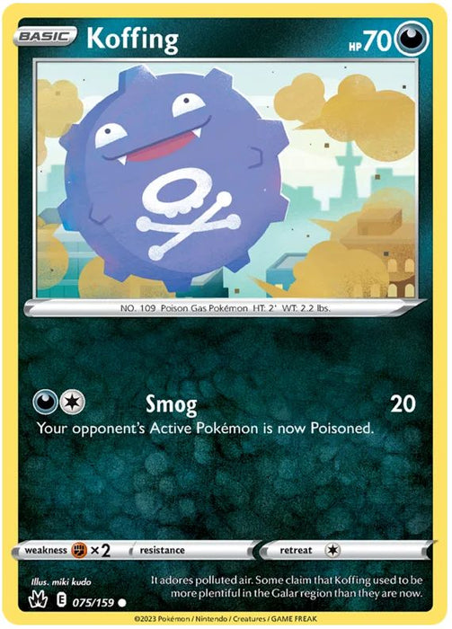 Koffing 075/159 Common Pokemon Card (SWSH Crown Zenith)