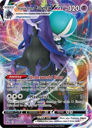 Shadow Rider Calyrex VMAX 075/198 Rare VMAX Pokemon Card (SWSH Chilling Reign)