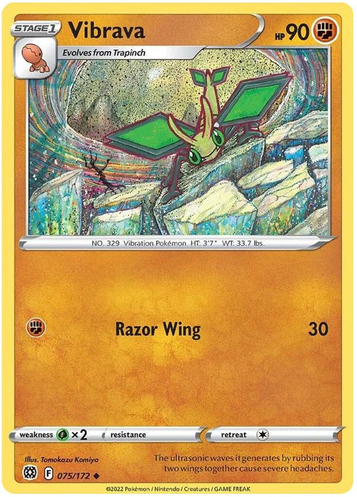 Vibrava 075/172 Uncommon Pokemon Card (SWSH Brilliant Stars)