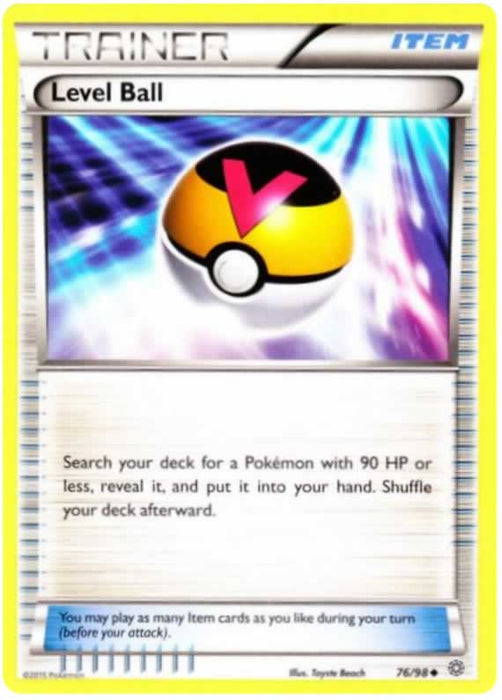 Level Ball 76/98 Uncommon Pokemon Card (XY Ancient Origins)