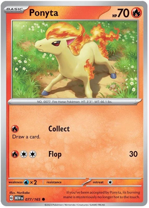 Ponyta 077/165 Common Pokemon Card (Pokemon SV 151)