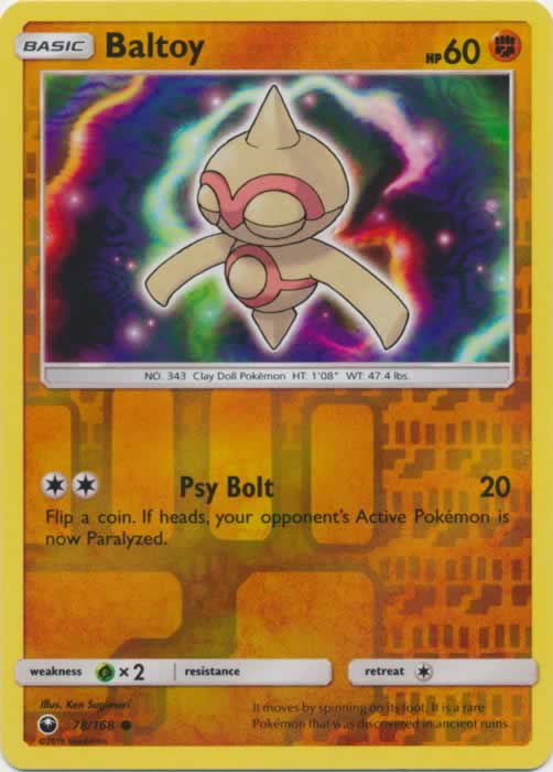 Baltoy 78/168 Common Reverse Holo Pokemon Card (Celestial Storm)