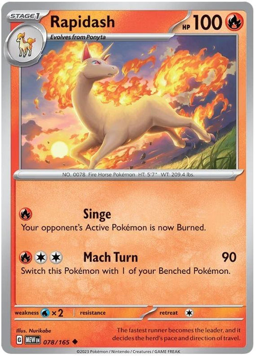 Rapidash 078/165 Uncommon Pokemon Card (Pokemon SV 151)