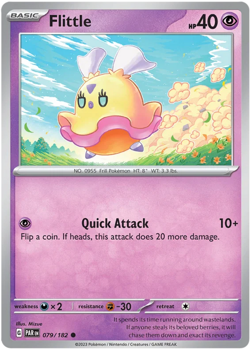 Flittle 079/182 Common Reverse Holo Pokemon Card (SV04 Paradox Rift)