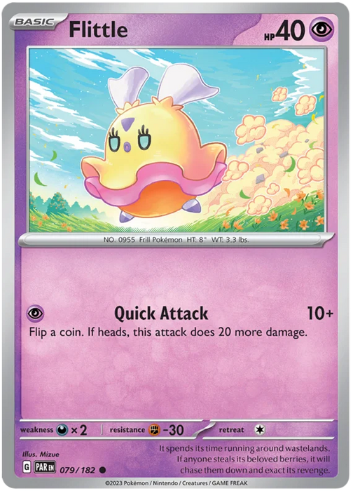 Flittle 079/182 Common Pokemon Card (SV04 Paradox Rift)