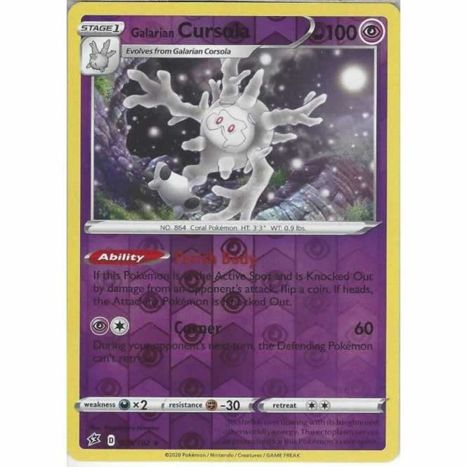 Galarian Cursola 079/192 Rare Reverse Holo Pokemon Card (SWSH Rebel Clash)