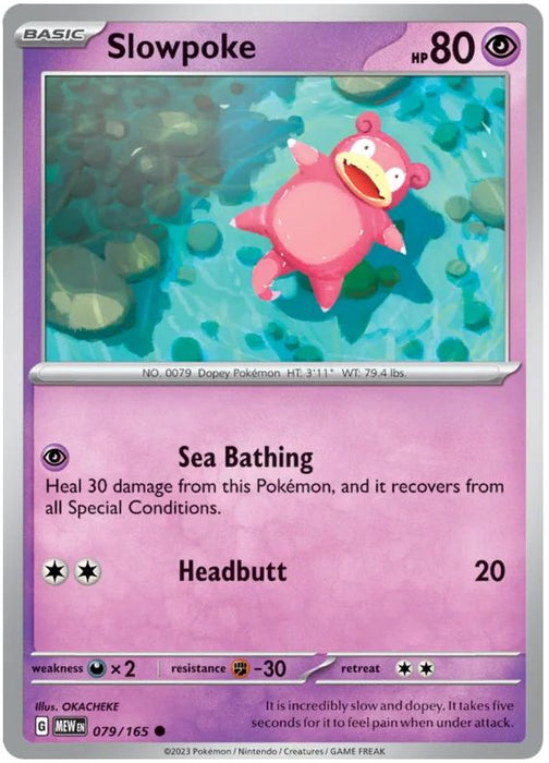 Slowpoke 079/165 Common Pokemon Card (Pokemon SV 151)