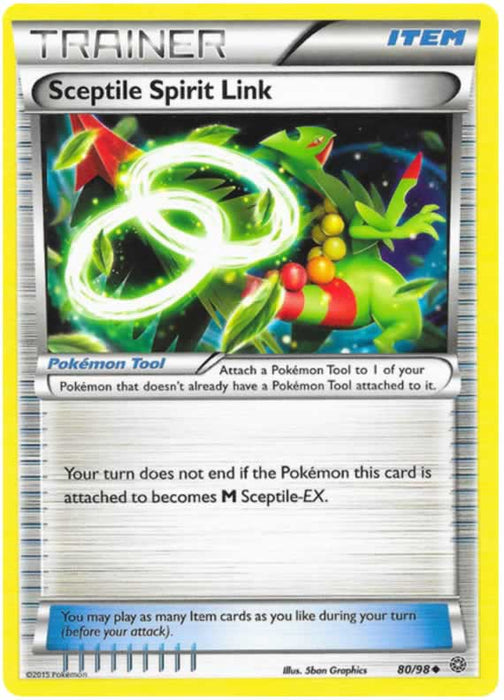 Sceptile Spirit Link 80/98 Uncommon Reverse Holo Pokemon Card (XY Ancient Origins)