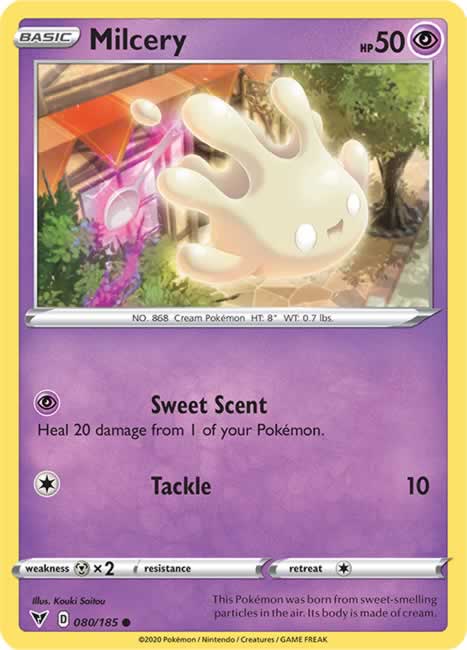 Milcery 080/185 Common Reverse Holo Pokemon Card (SWSH04 Vivid Voltage)