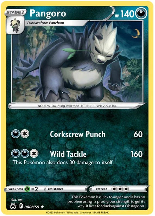 Pangoro 080/159 Rare Pokemon Card (SWSH Crown Zenith)