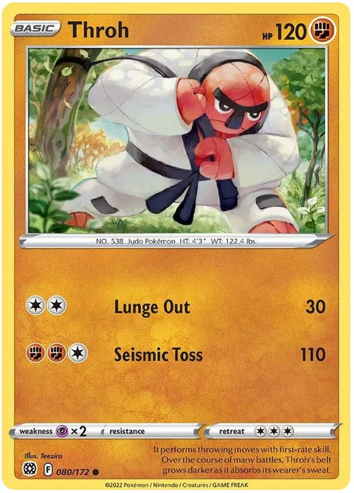 Throh 080/172 Common Pokemon Card (SWSH Brilliant Stars)