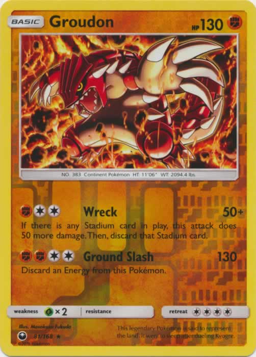 Groudon 81/168 Rare Holo Reverse Holo Pokemon Card (Celestial Storm)