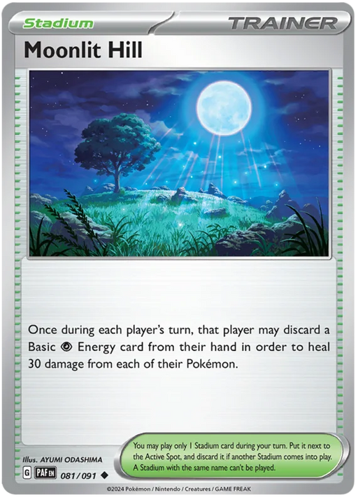 Moonlit Hill 081/091 Uncommon Reverse Holo Pokemon Card (SV 4.5 Paldean Fates)