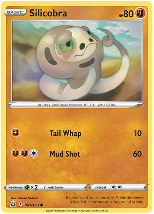 Silicobra 081/163 Common Pokemon Card (Battle Styles)