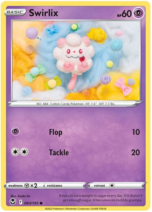 Swirlix 083/195 Common Pokemon Card (SWSH Silver Tempest)