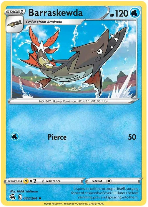 Barraskewda 083/264 Uncommon Reverse Holo Pokemon Card (SWSH Fusion Strike)