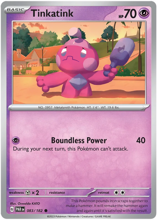 Tinkatink 083/182 Common Pokemon Card (SV04 Paradox Rift)