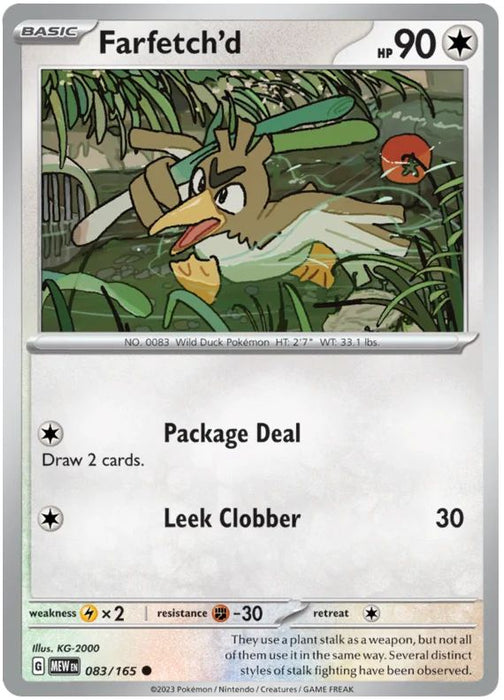 Farfetch'd 083/165 Common Pokemon Card (Pokemon SV 151)