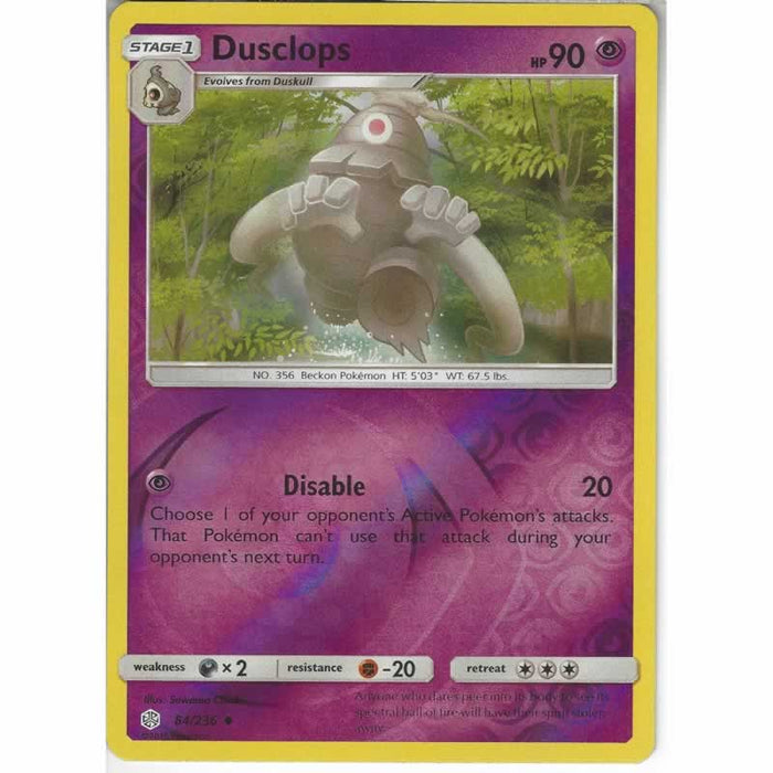 Dusclops 84/236 Uncommon Reverse Holo Pokemon Card (Cosmic Eclipse)