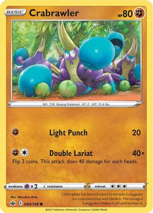 Crabrawler 084/198 Common Pokemon Card (SWSH Chilling Reign)