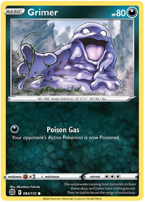 Grimer 084/172 Common Pokemon Card (SWSH Brilliant Stars)